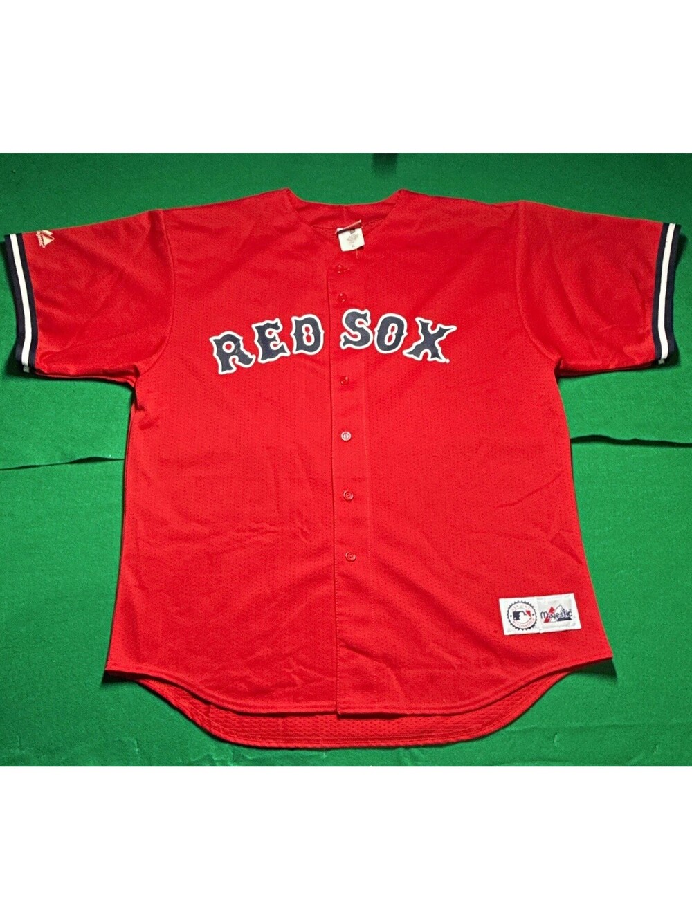 Vtg Majestic Nomar Garciaparra #5 Boston Red Sox MLB Red Jersey XL Made in USA